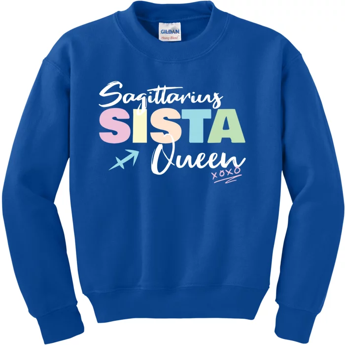 Sagittarius Sista Queen Zodiac Sign Proud Sagittarius Meaningful Gift Kids Sweatshirt