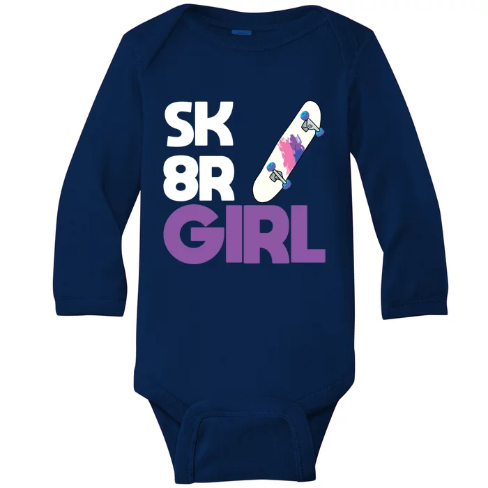 Sk8r – Skateboard Queen Skateboarding Tricks Skate Gift Baby Long Sleeve Bodysuit