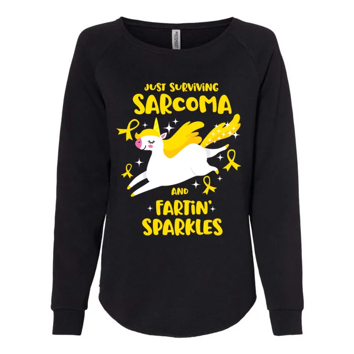 Sarcoma Survivor Quote Farting Unicorn Cancer Awareness Gift Womens California Wash Sweatshirt