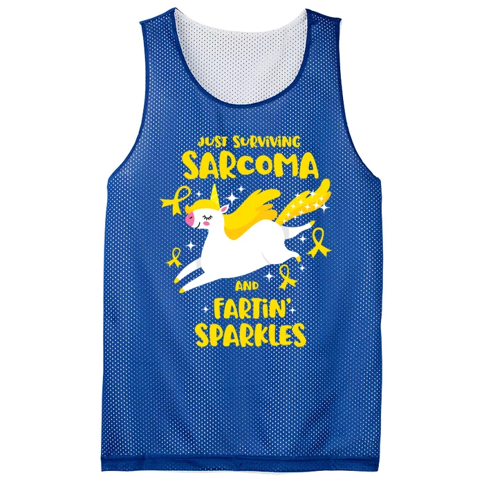 Sarcoma Survivor Quote Farting Unicorn Cancer Awareness Gift Mesh Reversible Basketball Jersey Tank