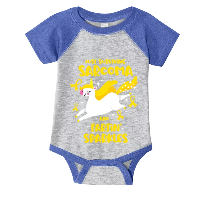 Sarcoma Survivor Quote Farting Unicorn Cancer Awareness Gift Infant Baby Jersey Bodysuit