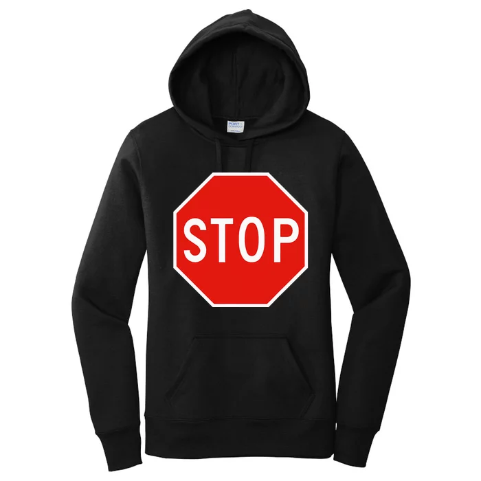 Stop Sign Road Traffic Highway Signal Light Rules Women's Pullover Hoodie