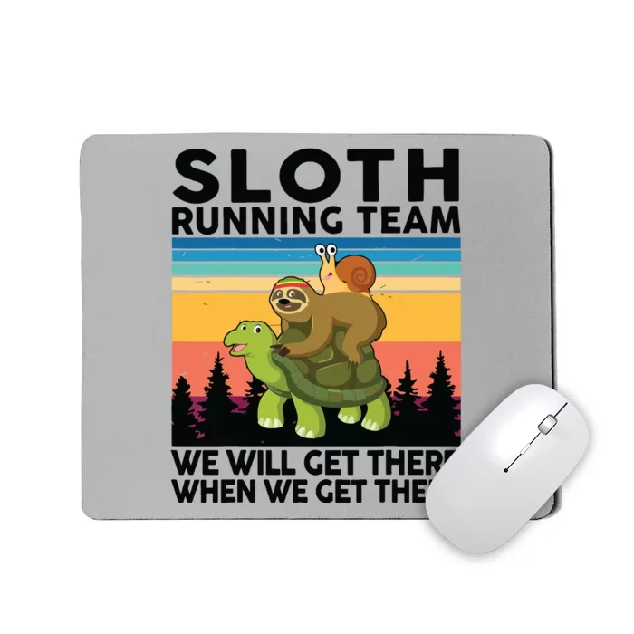 Sloth Sloth Running Team Women Men Gift Funny Running Mousepad