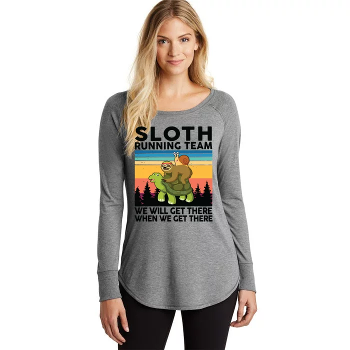 Sloth Sloth Running Team Women Men Gift Funny Running Women's Perfect Tri Tunic Long Sleeve Shirt