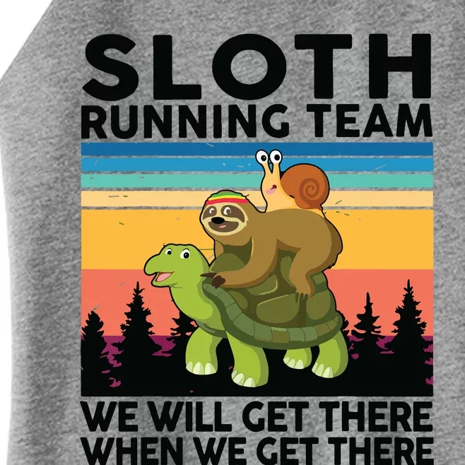 Sloth Sloth Running Team Women Men Gift Funny Running Women’s Perfect Tri Rocker Tank