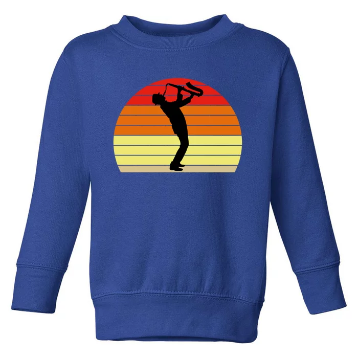 Sunset Saxophone Retro Saxophone Player Cool Gift Toddler Sweatshirt