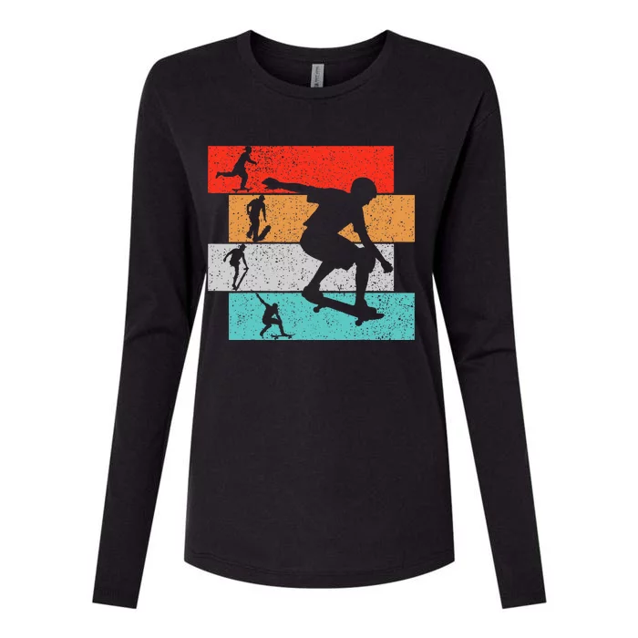 Skater Skateboarder Retro Skateboard Womens Cotton Relaxed Long Sleeve T-Shirt