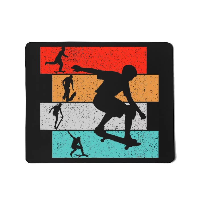 Skater Skateboarder Retro Skateboard Mousepad