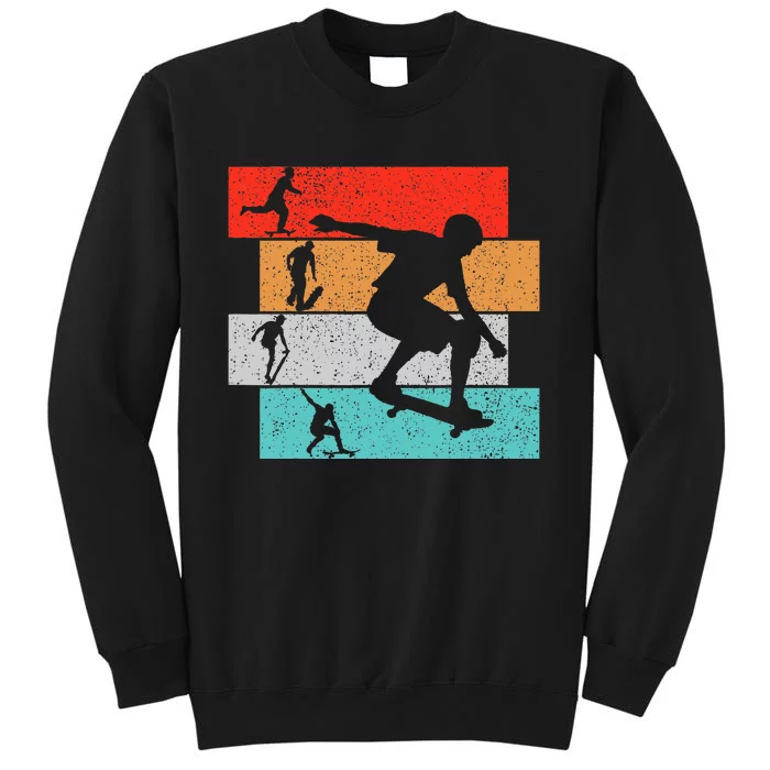 Skater Skateboarder Retro Skateboard Tall Sweatshirt