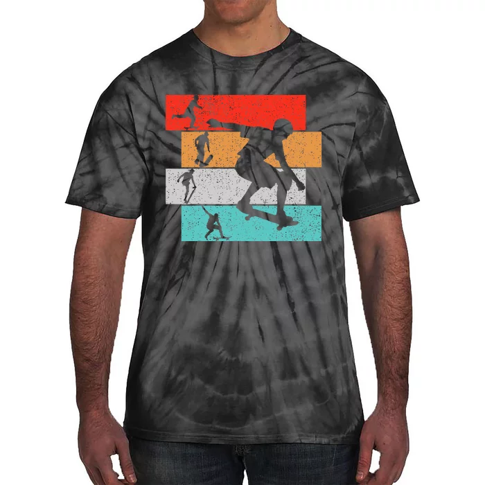 Skater Skateboarder Retro Skateboard Tie-Dye T-Shirt