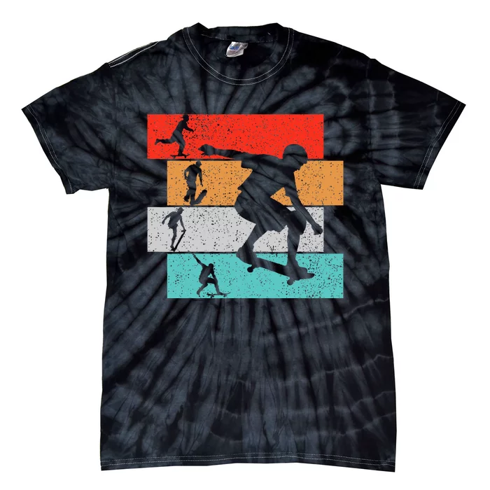 Skater Skateboarder Retro Skateboard Tie-Dye T-Shirt