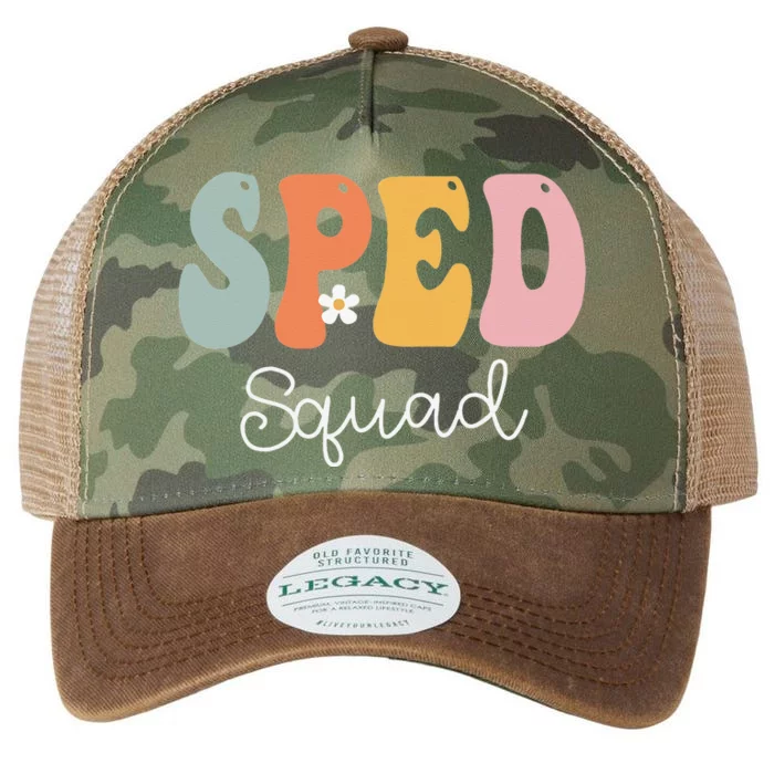 Sped Squad Retro Groovy Vintage Happy First Day Of School Legacy Tie Dye Trucker Hat