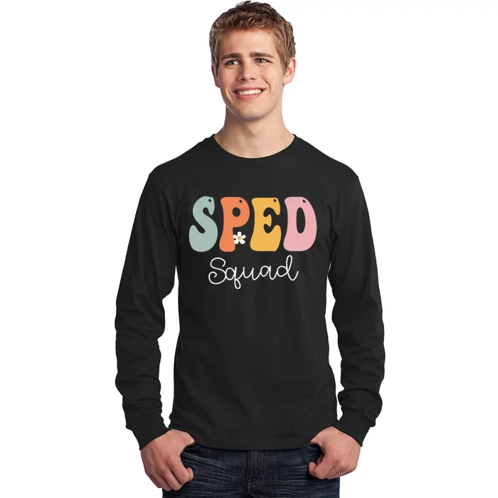 Sped Squad Retro Groovy Vintage Happy First Day Of School Long Sleeve Shirt