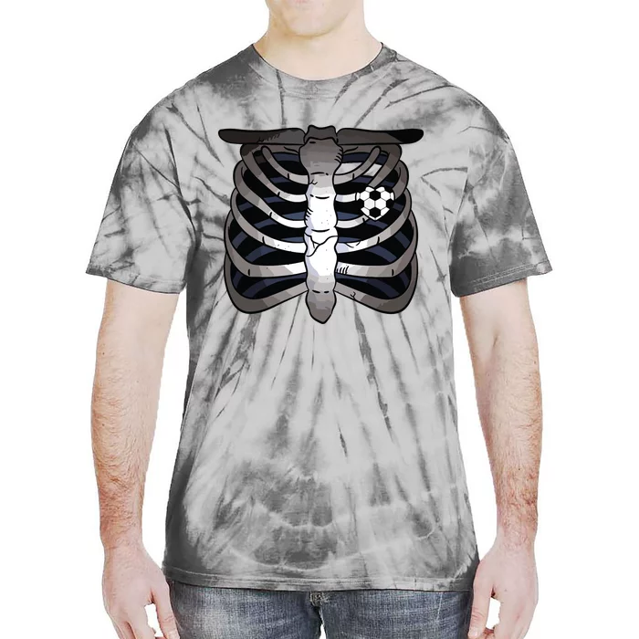 Skeleton Soccer Rib Cage Soccer Lover Halloween Costume Boy Tie-Dye T-Shirt