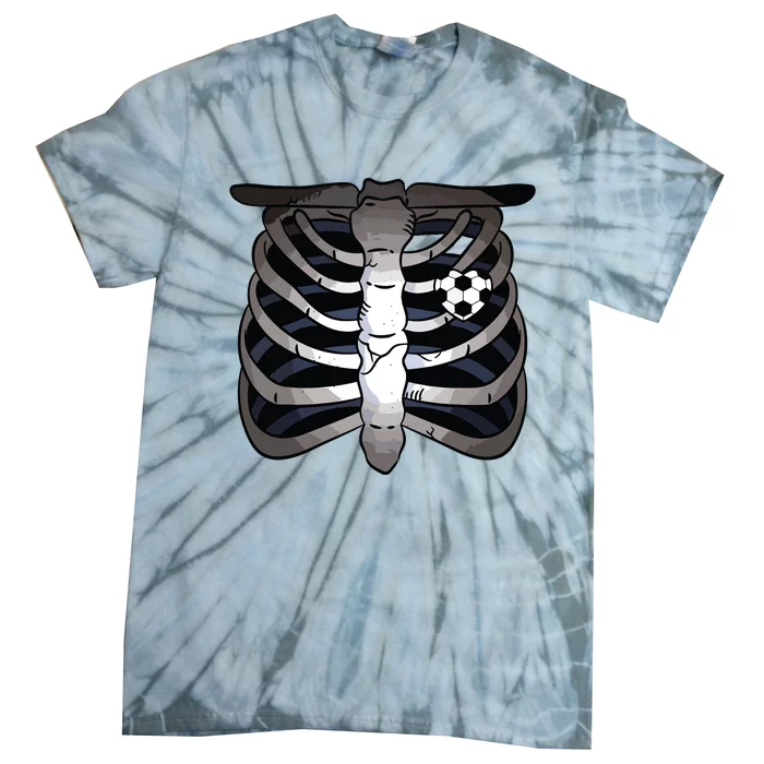 Skeleton Soccer Rib Cage Soccer Lover Halloween Costume Boy Tie-Dye T-Shirt