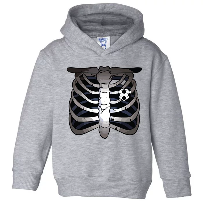 Skeleton Soccer Rib Cage Soccer Lover Halloween Costume Boy Toddler Hoodie