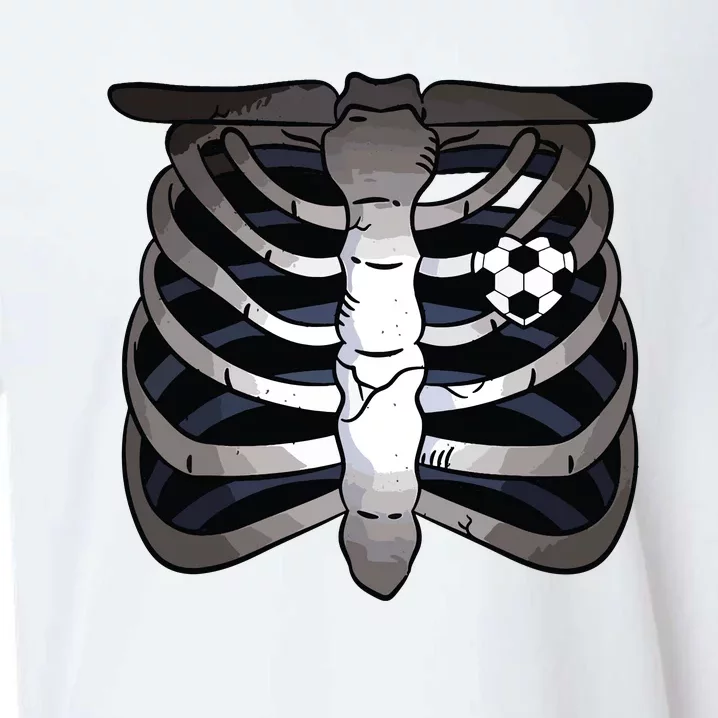 Skeleton Soccer Rib Cage Soccer Lover Halloween Costume Boy Sueded Cloud Jersey T-Shirt