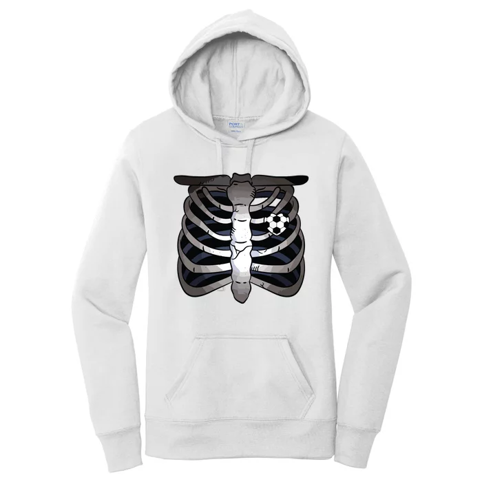 Skeleton Soccer Rib Cage Soccer Lover Halloween Costume Boy Women's Pullover Hoodie