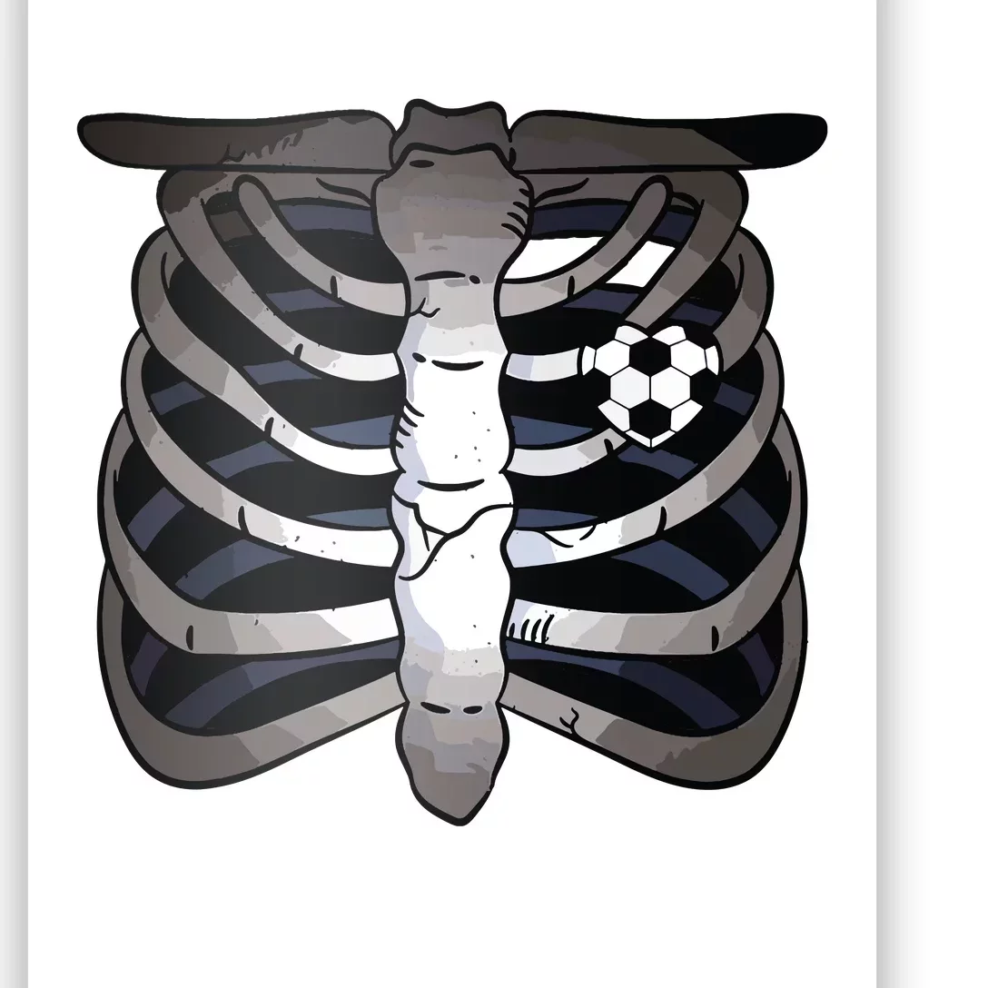 Skeleton Soccer Rib Cage Soccer Lover Halloween Costume Boy Poster