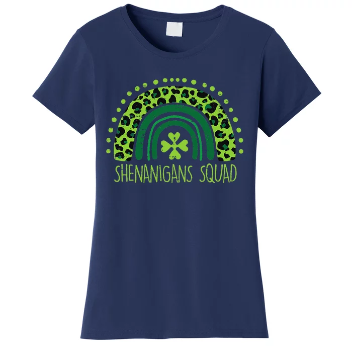 Shenanigans Squad Rainbow Leopard St Patricks Day Women's T-Shirt