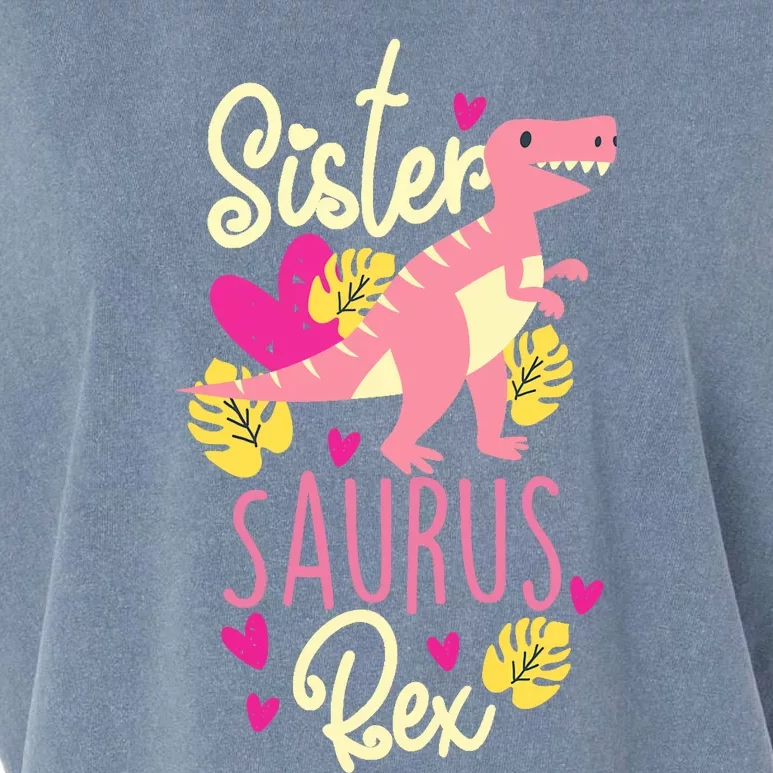 Sister Saurus Rex Dinosaur Garment-Dyed Women's Muscle Tee