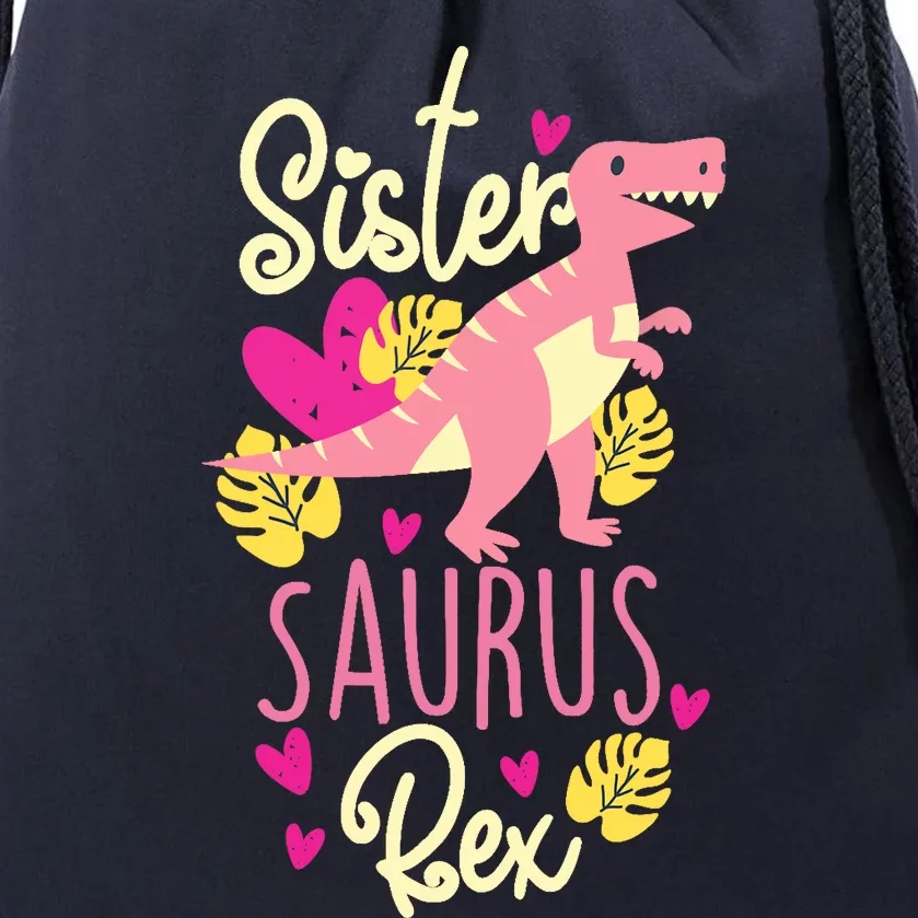 Sister Saurus Rex Dinosaur Drawstring Bag