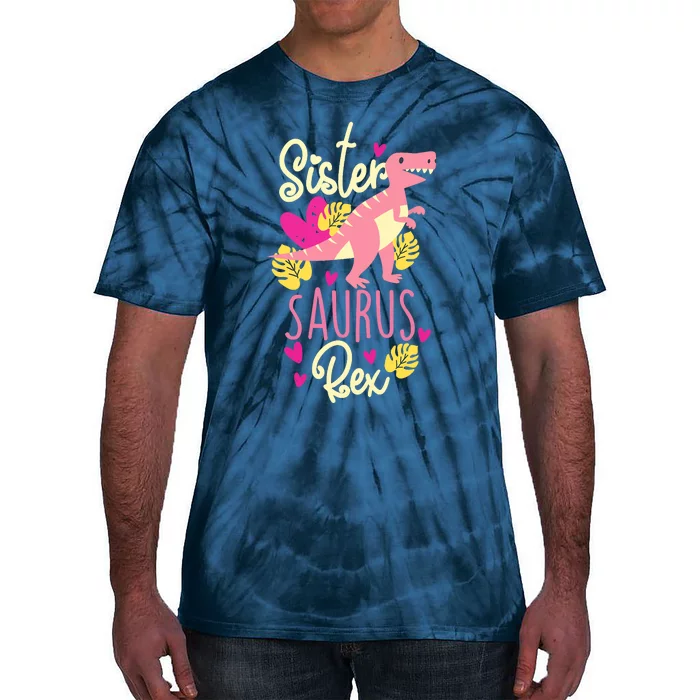 Sister Saurus Rex Dinosaur Tie-Dye T-Shirt