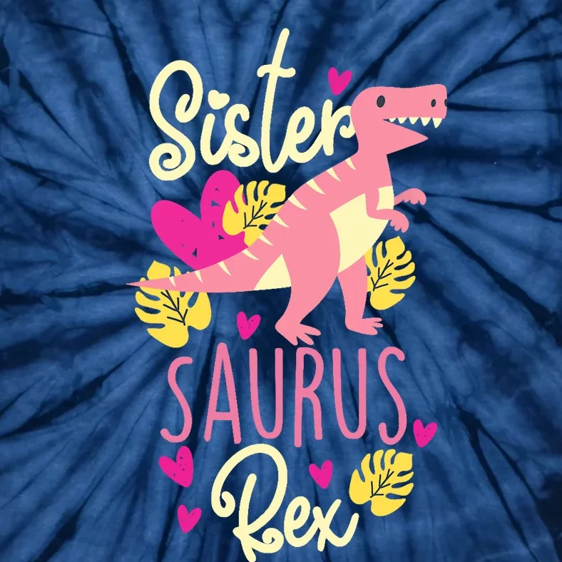 Sister Saurus Rex Dinosaur Tie-Dye T-Shirt