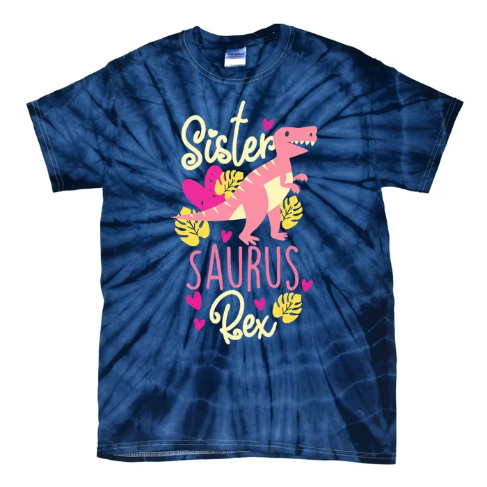 Sister Saurus Rex Dinosaur Tie-Dye T-Shirt