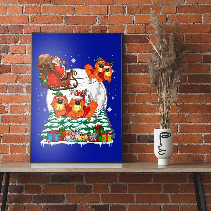 Santa Sleigh Reindeer Pekingeses Xmas Dogs Owner Lover Gift Poster