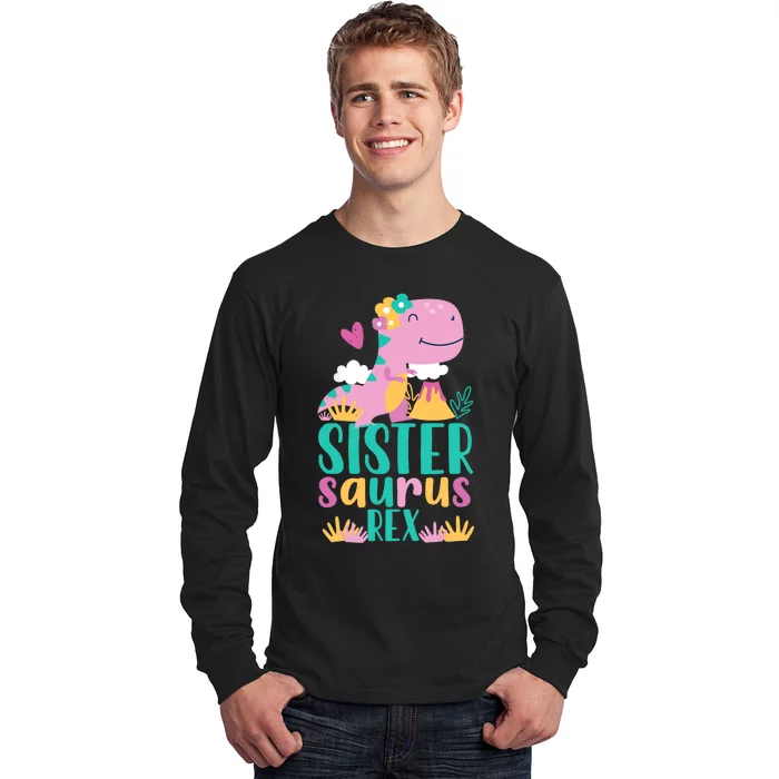 Sister Saurus Rex Dinosaur Dino Design Long Sleeve Shirt