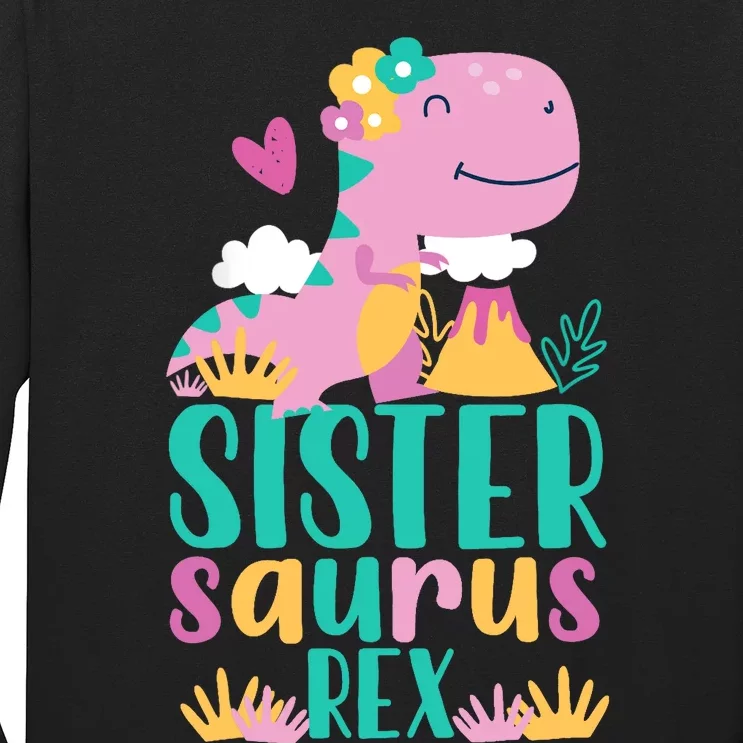 Sister Saurus Rex Dinosaur Dino Design Long Sleeve Shirt