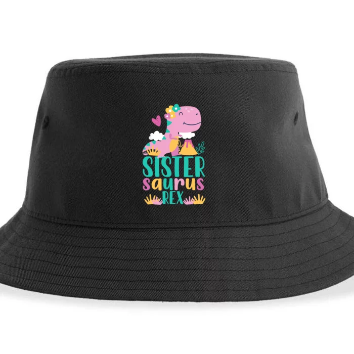 Sister Saurus Rex Dinosaur Dino Design Sustainable Bucket Hat