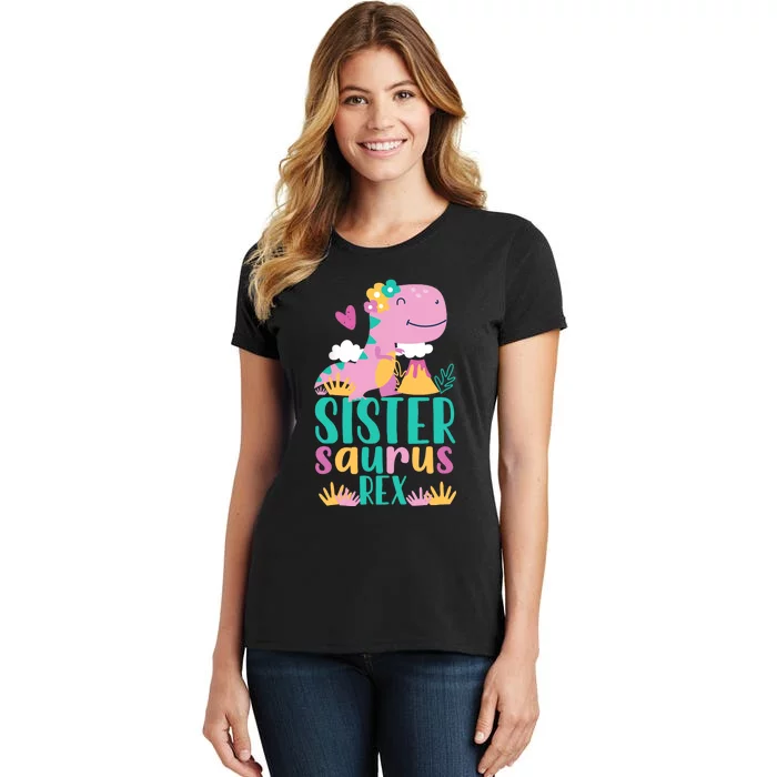 Sister Saurus Rex Dinosaur Dino Design Women's T-Shirt