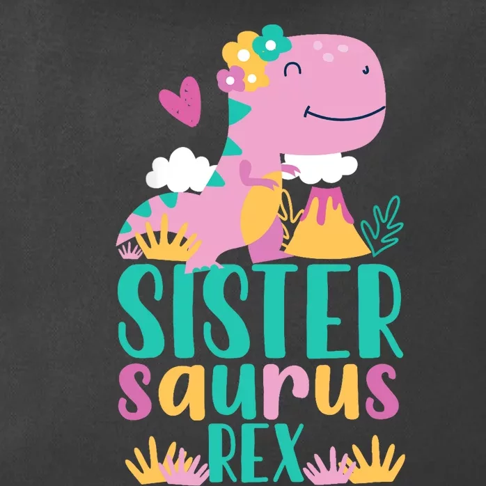 Sister Saurus Rex Dinosaur Dino Design Zip Tote Bag