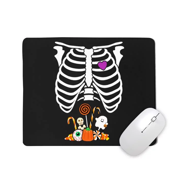 Spooky Skeleton Rib Cage XRay Halloween Humor Mousepad