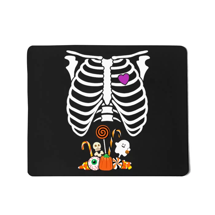 Spooky Skeleton Rib Cage XRay Halloween Humor Mousepad