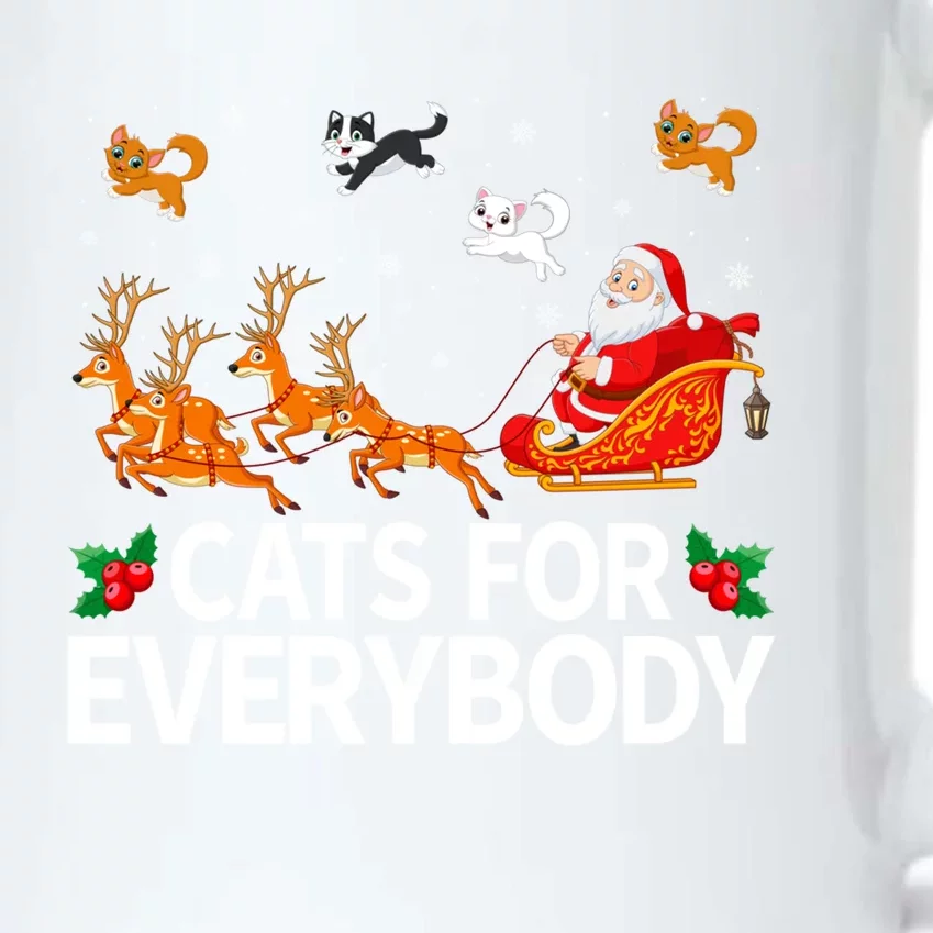 Santa Sleigh Reindeer Cats For Everybody Christmas Cool Gift Black Color Changing Mug