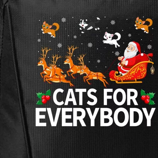 Santa Sleigh Reindeer Cats For Everybody Christmas Cool Gift City Backpack