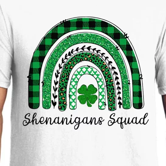 Shenanigans Squad Rainbow Leopard St Patricks Green Pajama Set