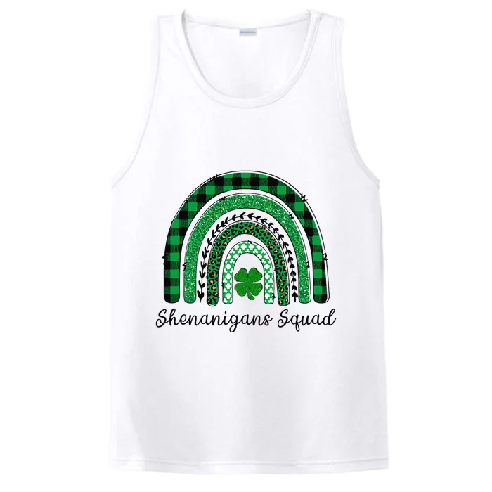 Shenanigans Squad Rainbow Leopard St Patricks Green Performance Tank