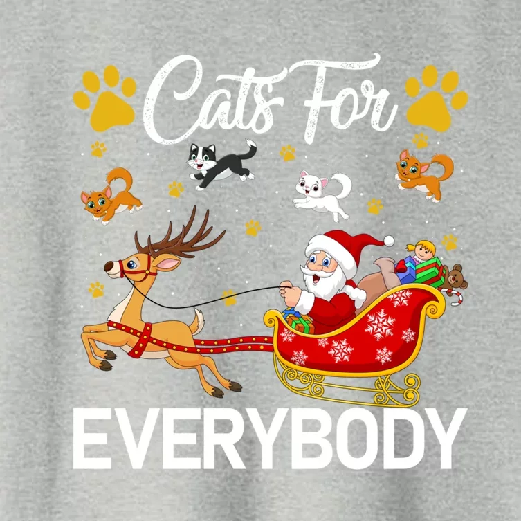 Santa Sleigh Reindeer Xmas Cats For Everybody Christmas Cute Gift Women's Crop Top Tee