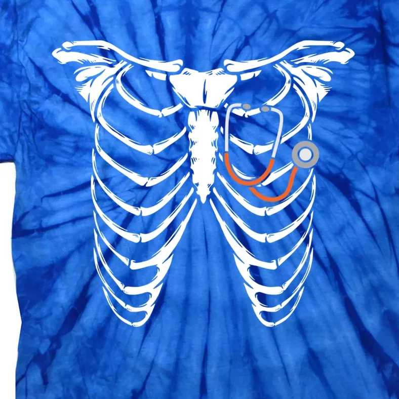 Stethoscope Skeleton Ribs Funny Nurse Cool Gift Tie-Dye T-Shirt