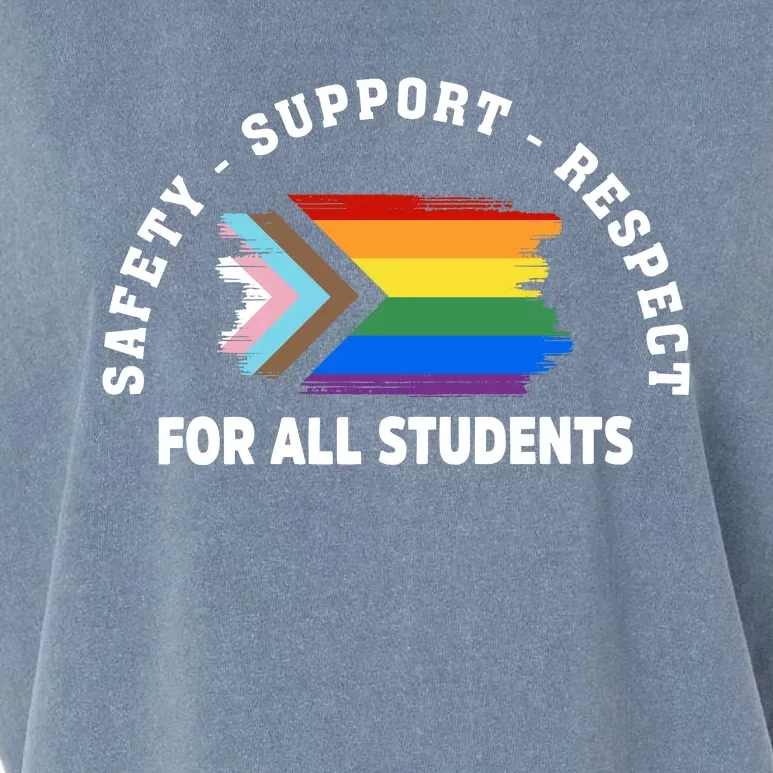 Safety Support Respect All Student LGBTQ Pride Support LGBT Human Rights Garment-Dyed Women's Muscle Tee