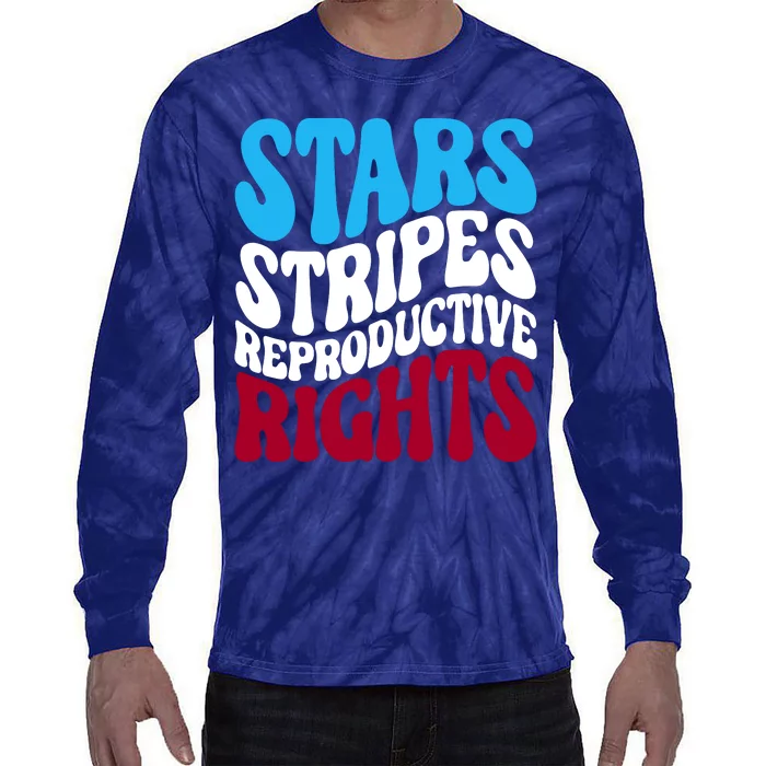 Stars Stripes Reproductive Rights Feminist USA Pro Choice Tie-Dye Long Sleeve Shirt