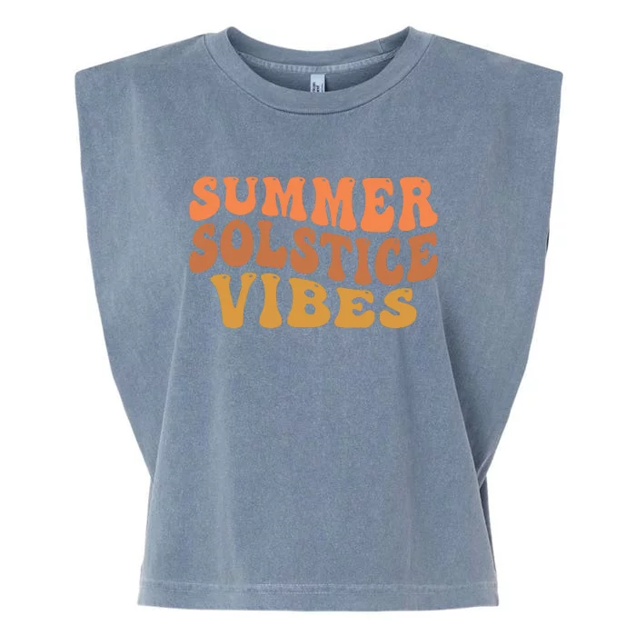 Summer Solstice Retro Wavy Vibe Garment-Dyed Women's Muscle Tee