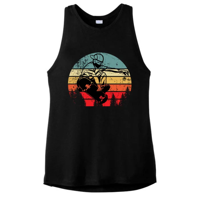 Skateboarding Skateboard Retro Vintage Sunset Hip Gift Ladies Tri-Blend Wicking Tank