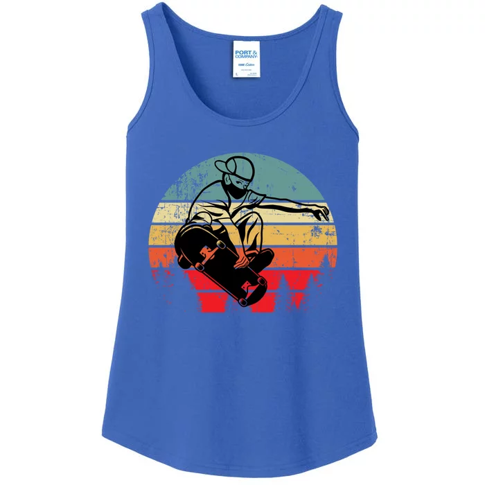 Skateboarding Skateboard Retro Vintage Sunset Hip Gift Ladies Essential Tank