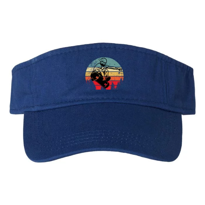 Skateboarding Skateboard Retro Vintage Sunset Hip Gift Valucap Bio-Washed Visor