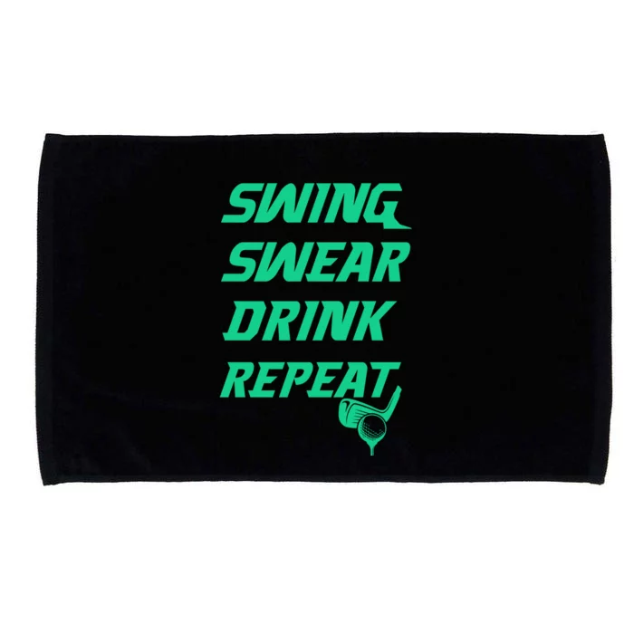 Swing Swear Repeat Golf Golfer Gag Gift Gift Microfiber Hand Towel